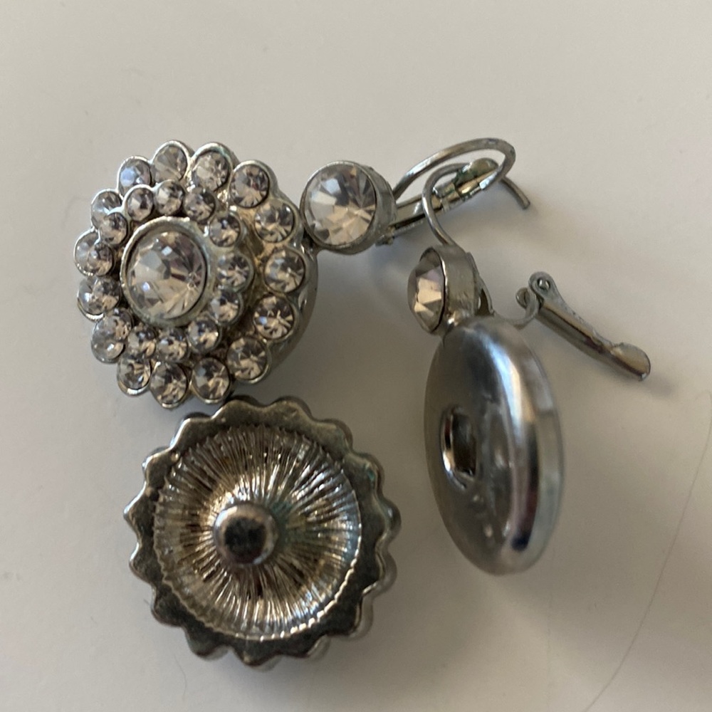 Crystal earrings Snap brand, silver